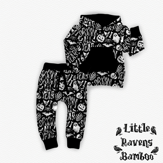 Spooky All Year 2 Piece Kids Bamboo Jogger & Hoodie Set